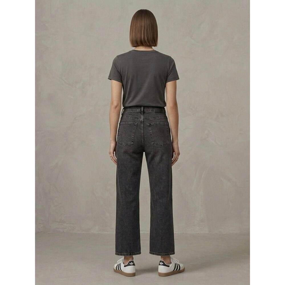 Everlane THE ORIGINAL CHEEKY JEAN Bootcut Washed Black High Rise Cropped Size 29 - Picture 5 of 9